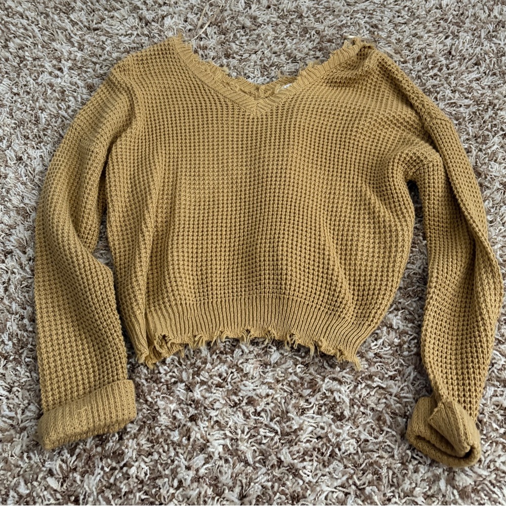 Moon & Madison Mustard Knit Sweater